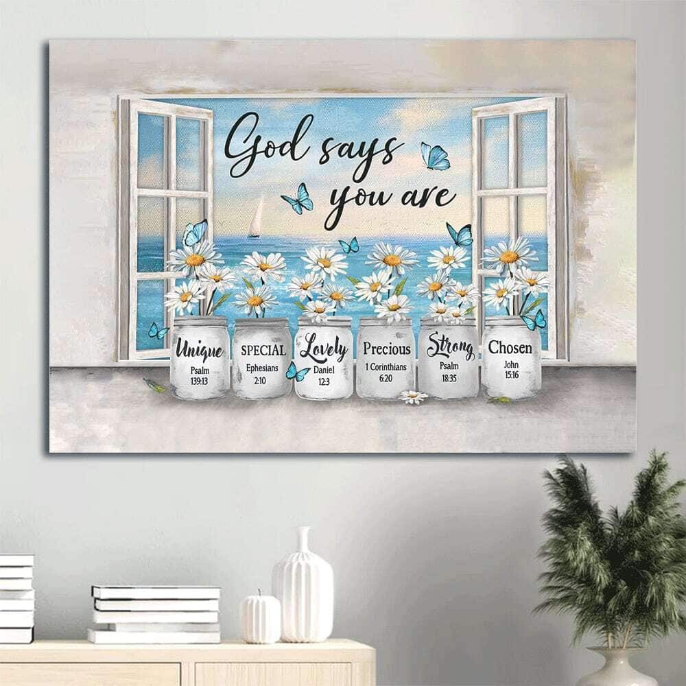 Daisy Flower God Says You Are Canvas Wall Art Daisy Flower God Says You Are Canvas Wall Art