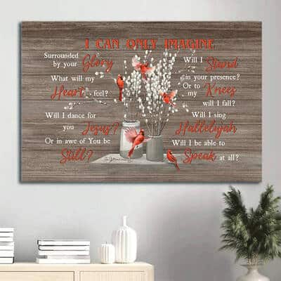 Cardinal Briar Flower Vase I Can Only Imagine Canvas Wall Art