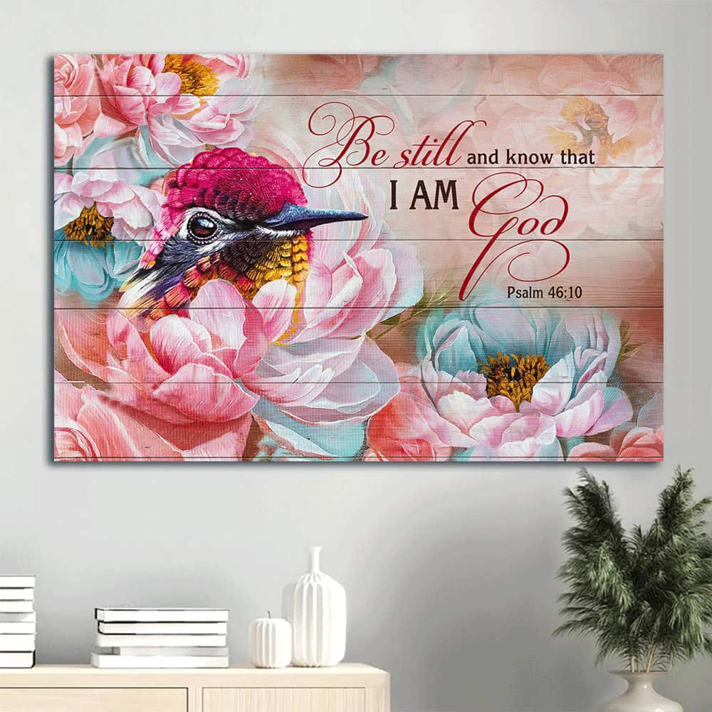 Brilliant Hummingbird Be Still And Know That I Am God Canvas Wall Art Brilliant Hummingbird Be Still And Know That I Am God Canvas Wall Art