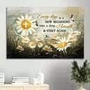Daisy Field Every Day Is A New Beginning Canvas Wall Art