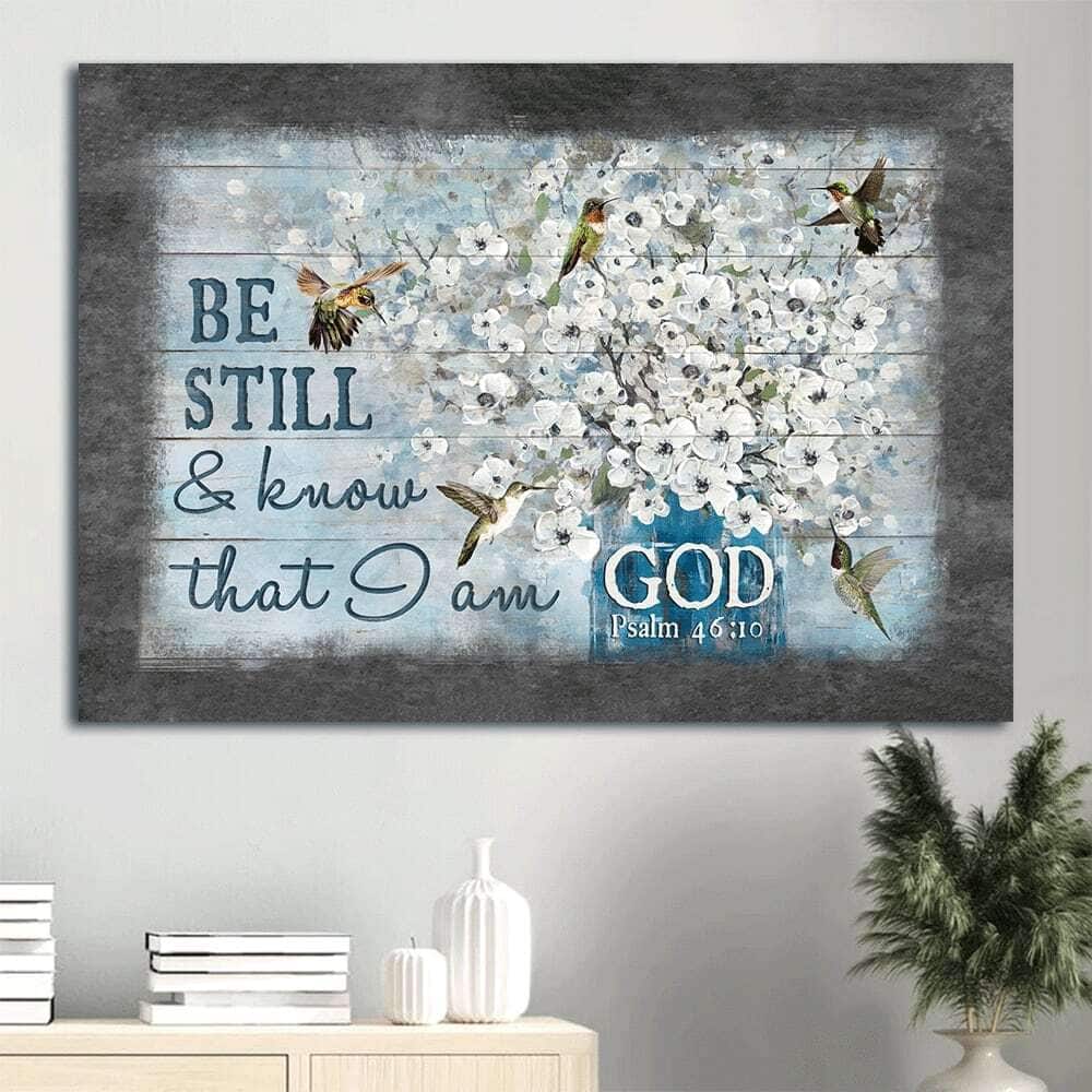 Bible Verse Hummingbird Be Still & Know That I Am God Canvas Wall Art Bible Verse Hummingbird Be Still & Know That I Am God Canvas Wall Art
