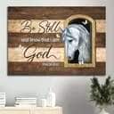 White Horse Be Still And Know That I Am God Canvas Wall Art