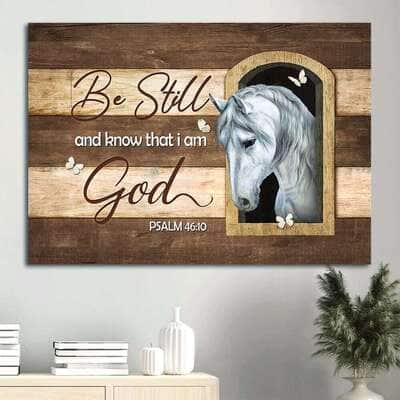 White Horse Be Still And Know That I Am God Canvas Wall Art
