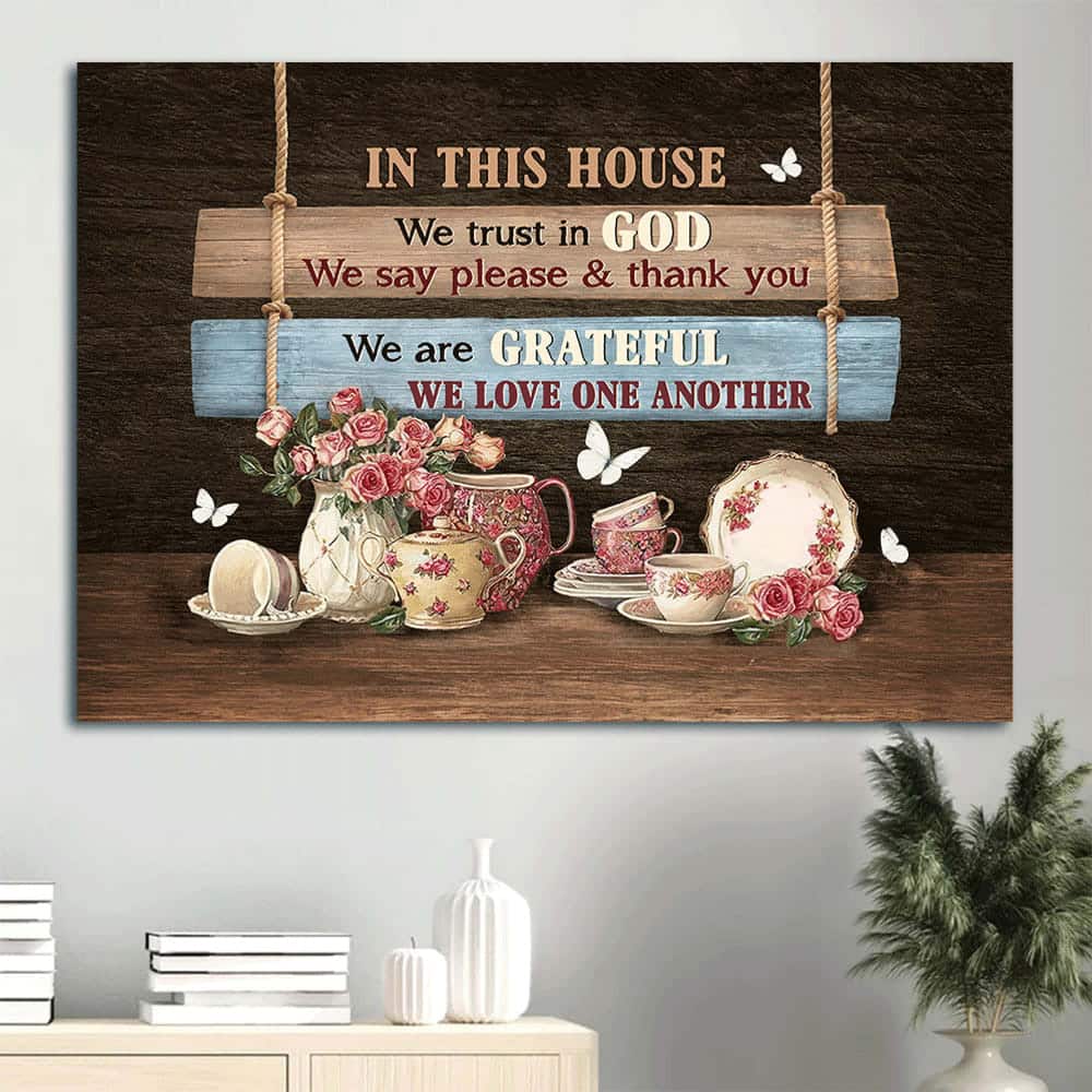 Christian Canvas Wall Art In This House We Trust In God Christian Canvas Wall Art In This House We Trust In God