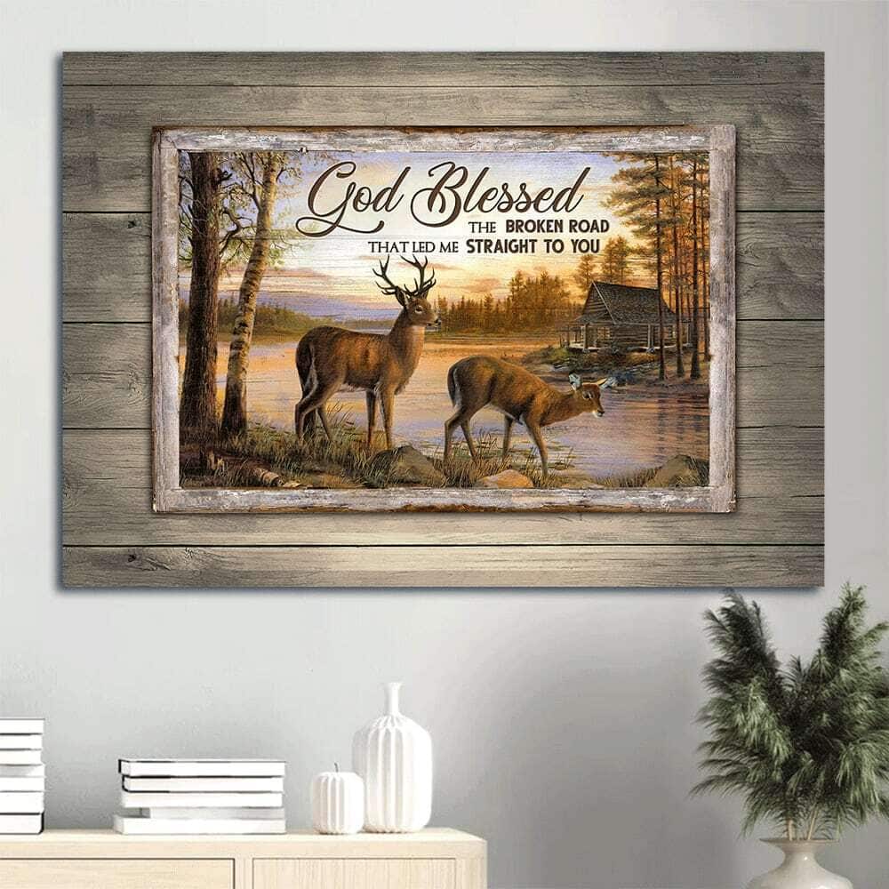 Christian Canvas Wall Art God Blessed The Broken Road Christian Canvas Wall Art God Blessed The Broken Road