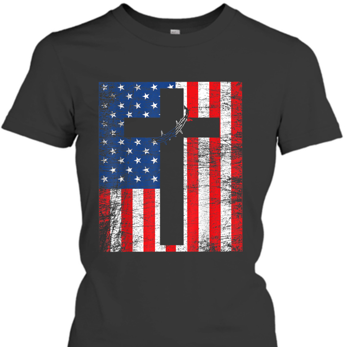 4th Of July Independence Day T-Shirt American Flag With Cross Jesus Stripes Patriotic Christian 4th Of July Independence Day T-Shirt American Flag With Cross Jesus Stripes Patriotic Christian