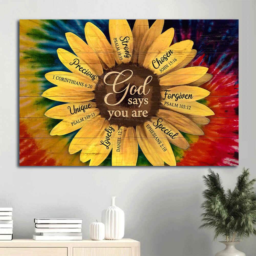Beautiful Sunflower God Says You Are Canvas Wall Art Beautiful Sunflower God Says You Are Canvas Wall Art