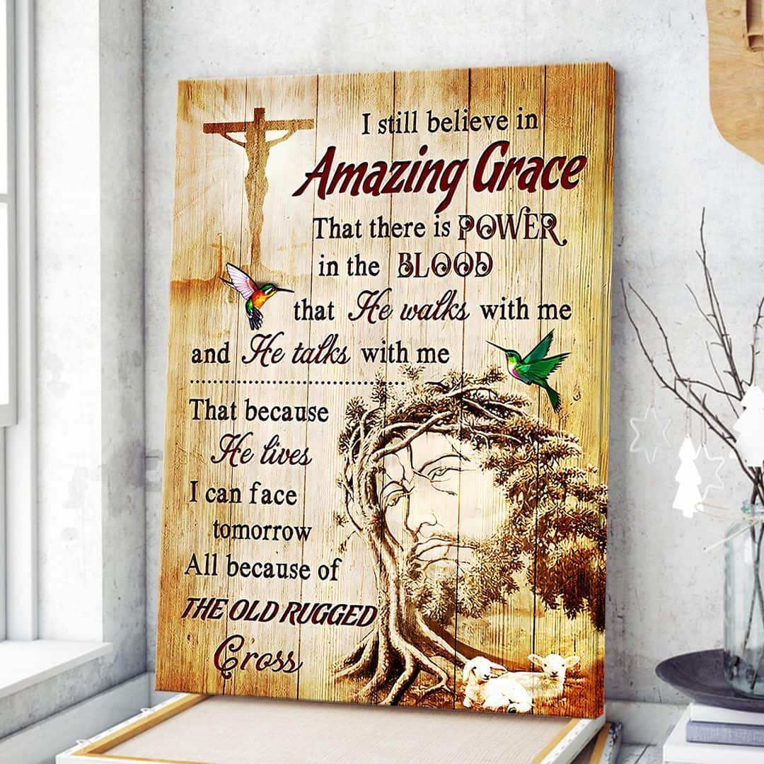 Christian Jesus I Still Believe In Grace Hummningbird Canvas Print