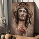 Christian Canvas Print Jesus Crown Of Thorns Heart Cross Christian Canvas Print Jesus Crown Of Thorns Heart Cross