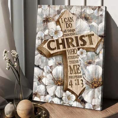 Christian Jesus Cross I Can Do All Things Canvas Print