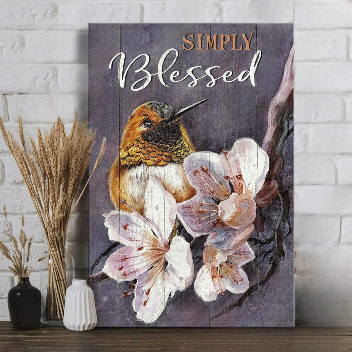 Christian Simply Blessed Canvas Print Hummingbird Christian Simply Blessed Canvas Print Hummingbird