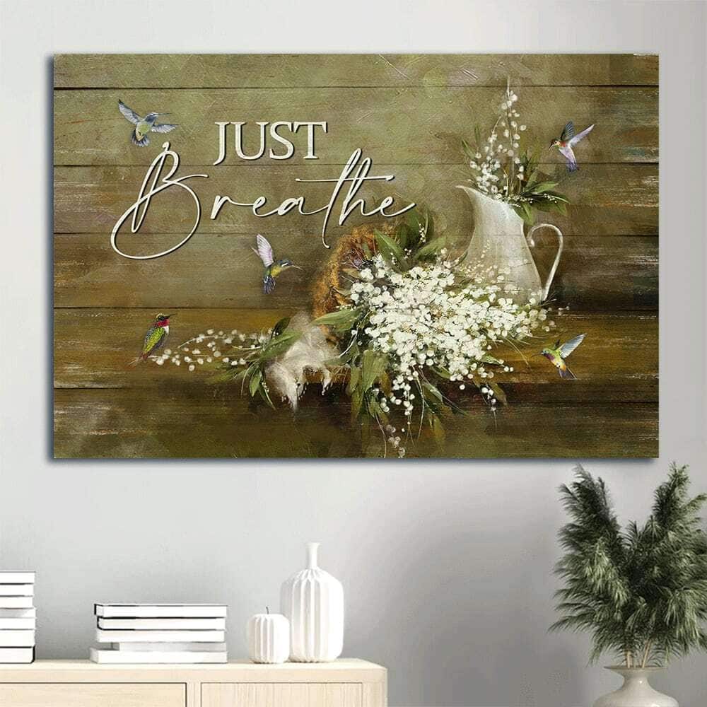 Baby Flower Just Breathe Canvas Wall Art Baby Flower Just Breathe Canvas Wall Art