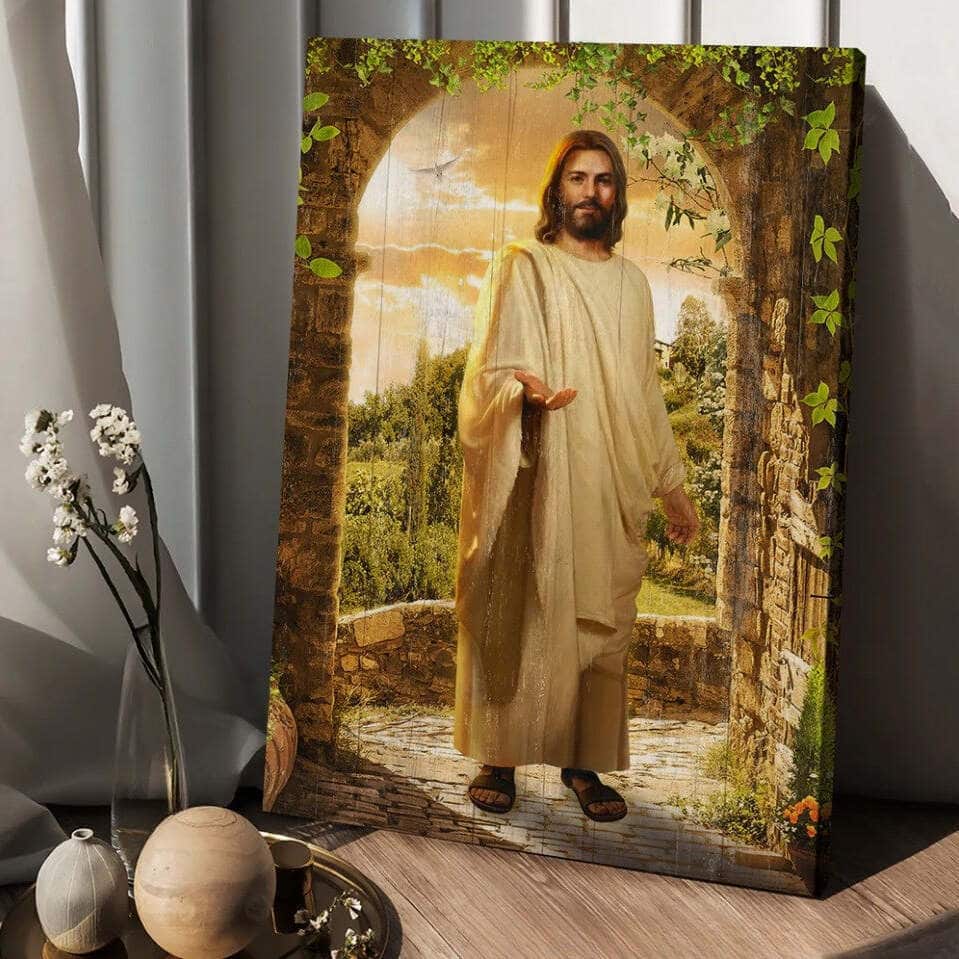 Cave Green Forest Walking With Jesus Canvas Print Cave Green Forest Walking With Jesus Canvas Print