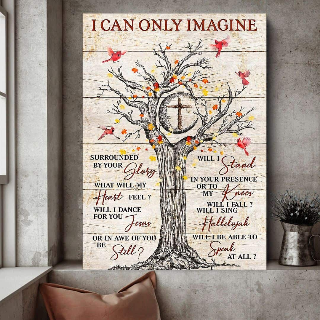 Cardinal Tree Jesus I Can Only Imagine Canvas Print