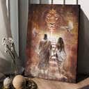 Beautiful Girl Walking With Jesus Canvas Print