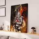 Christian Knight Templar And Lion Jesus Canvas Print Christian Knight Templar And Lion Jesus Canvas Print
