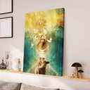 Christian Jesus The Lamp And The Dove Walking Through The Water Canvas Print