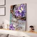 Christian Jesus Pray Fast Give Purple Flower Canvas Print