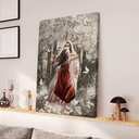 Christian Jesus Hugging Beautiful Girl Canvas Print