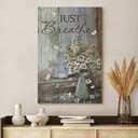 Christian Jesus Butterfly And Daisy Flower Just Breathe Canvas Print