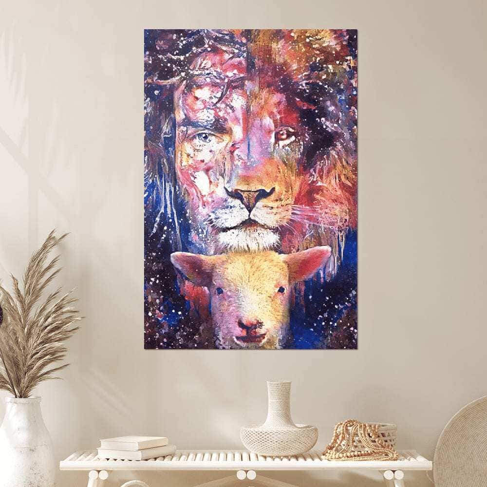 Christian Jesus And Lamb Canvas Print Christian Jesus And Lamb Canvas Print