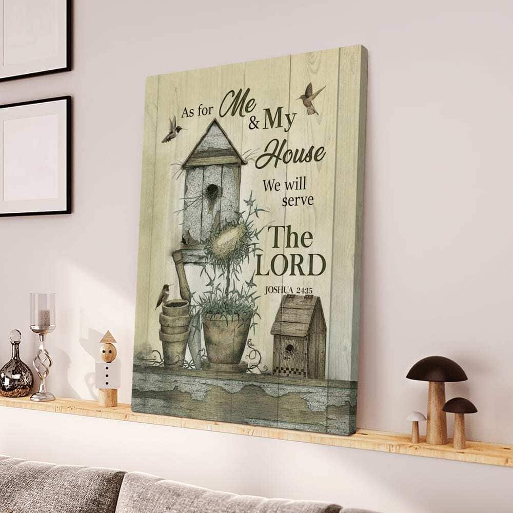 Christian Hummingbird We Will Serve The Lord Canvas Print