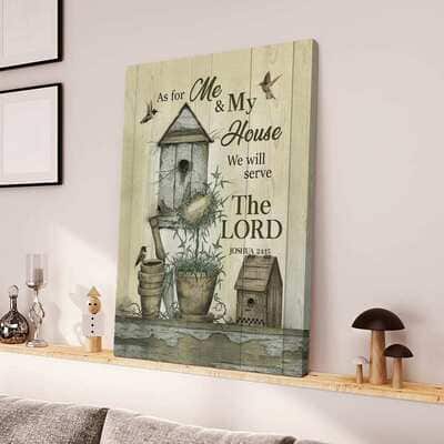 Christian Hummingbird We Will Serve The Lord Canvas Print