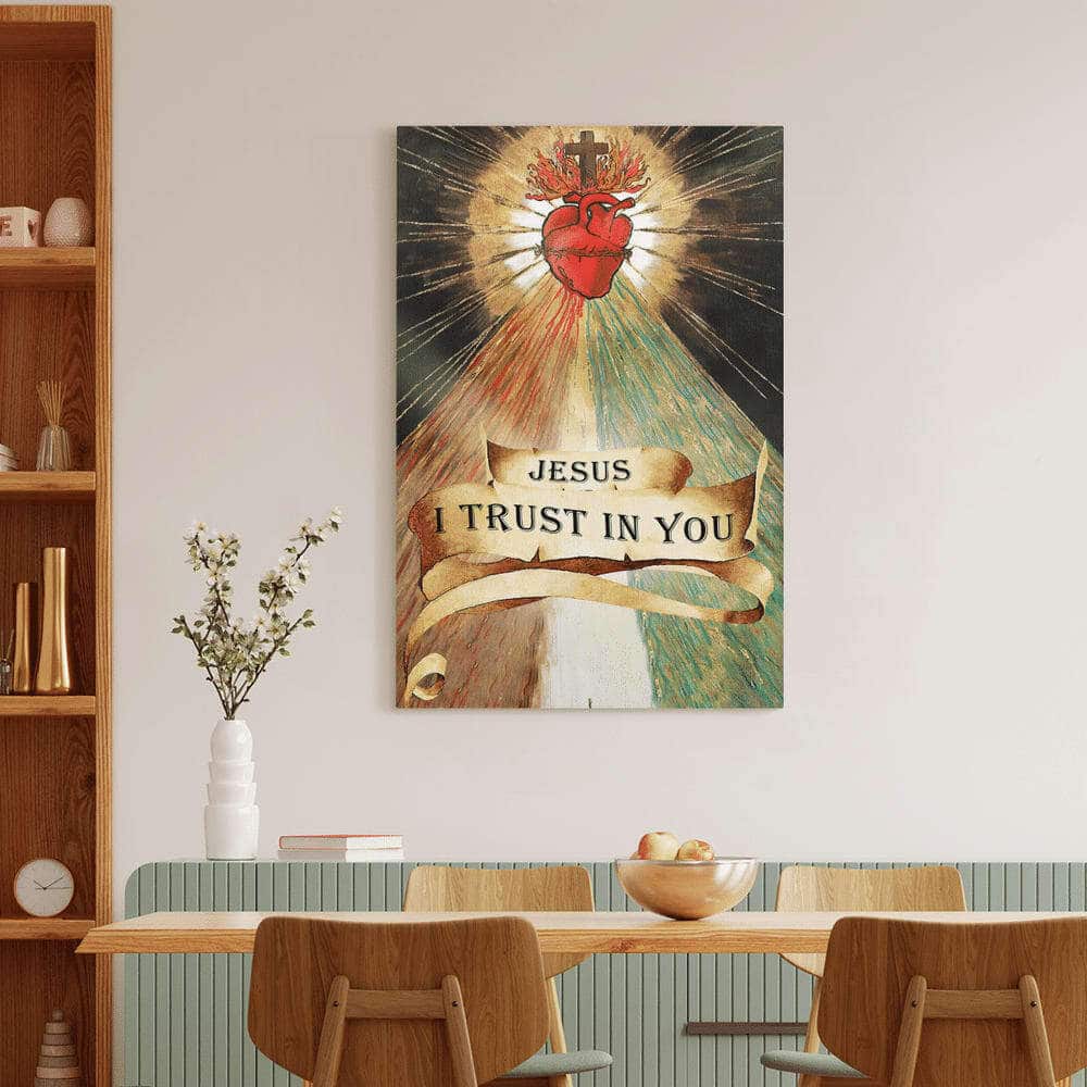 Christian Heart Jesus I Trust In You Canvas Print Christian Heart Jesus I Trust In You Canvas Print