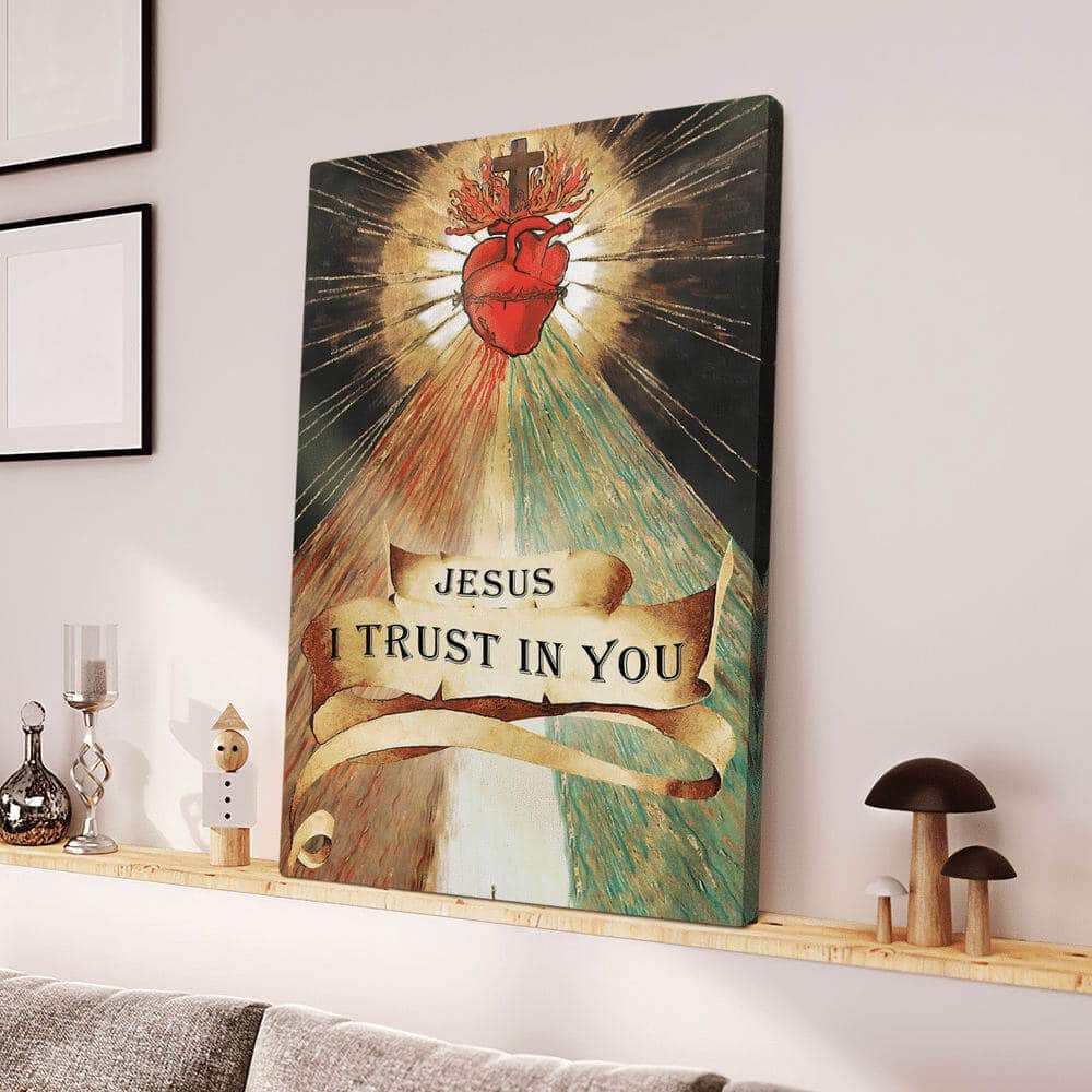 Christian Heart Jesus I Trust In You Canvas Print