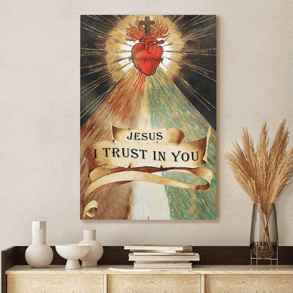 Christian Heart Jesus I Trust In You Canvas Print
