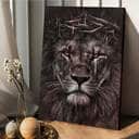 Lion Crown Of Thorn Cross Canvas Print Lion Crown Of Thorn Cross Canvas Print