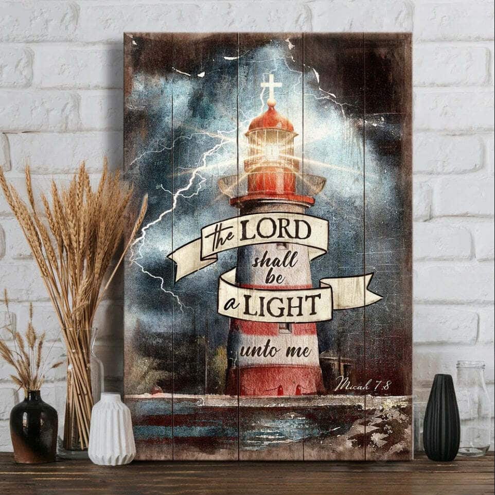 Lighthouse Cross The Lord Shall Be A Light Unto Me Canvas Print Lighthouse Cross The Lord Shall Be A Light Unto Me Canvas Print