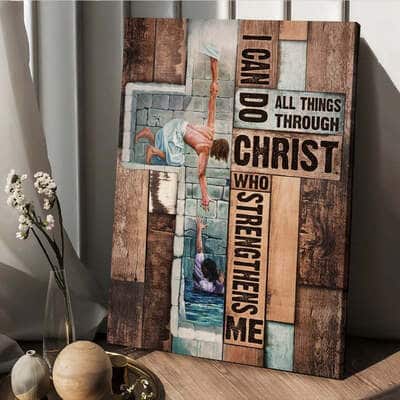Christian Jesus Take My Hand I Can Do All Things Canvas Print