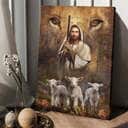 Jesus Lamb Lion's Eyes Walking Canvas Print