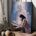 Jesus Painting Forest Butterfly Praying With God Canvas Print