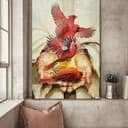 Jesus A Cardinal On His Hand Canvas Print Jesus A Cardinal On His Hand Canvas Print