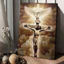 Dove Jesus On The Cross Christian Canvas Print