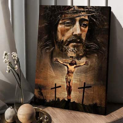 Jesus On The Cross Christian Canvas Print