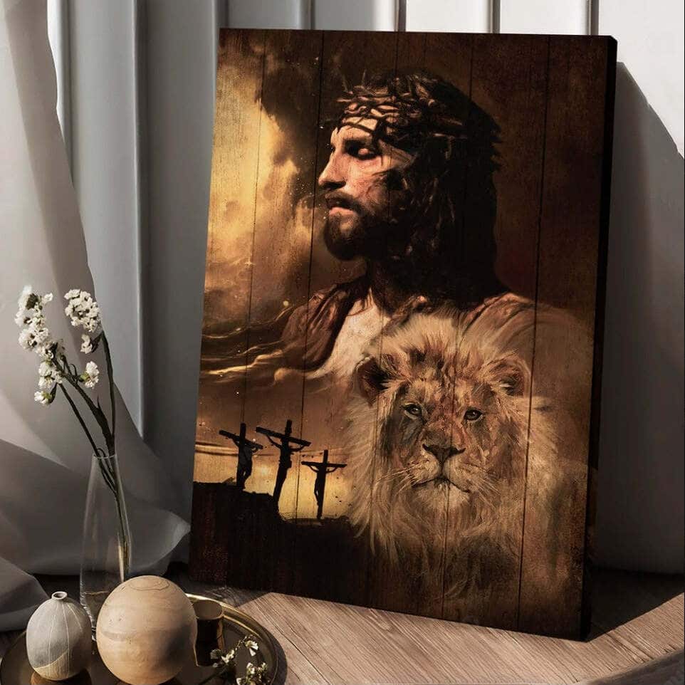 Lion Of Jesus The Sacrifice Of Jesus Canvas Print