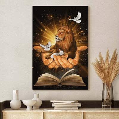 Jesus Lion Dove Canvas Print