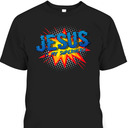 Jesus Is My Superhero Comic Style Funny Christian T-Shirt Jesus Is My Superhero Comic Style Funny Christian T-Shirt