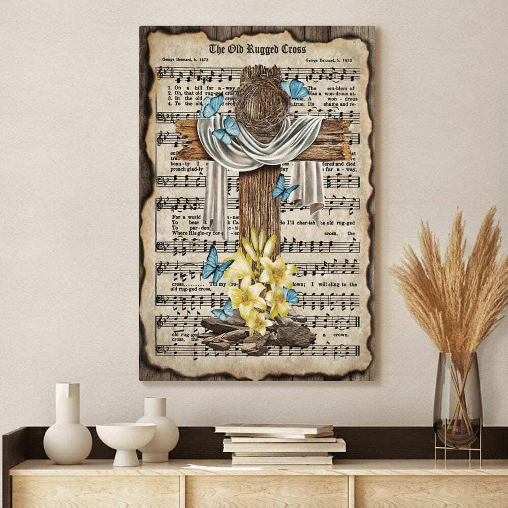 Christian Cross Crown Of Thorns Song Lyrics Canvas Print