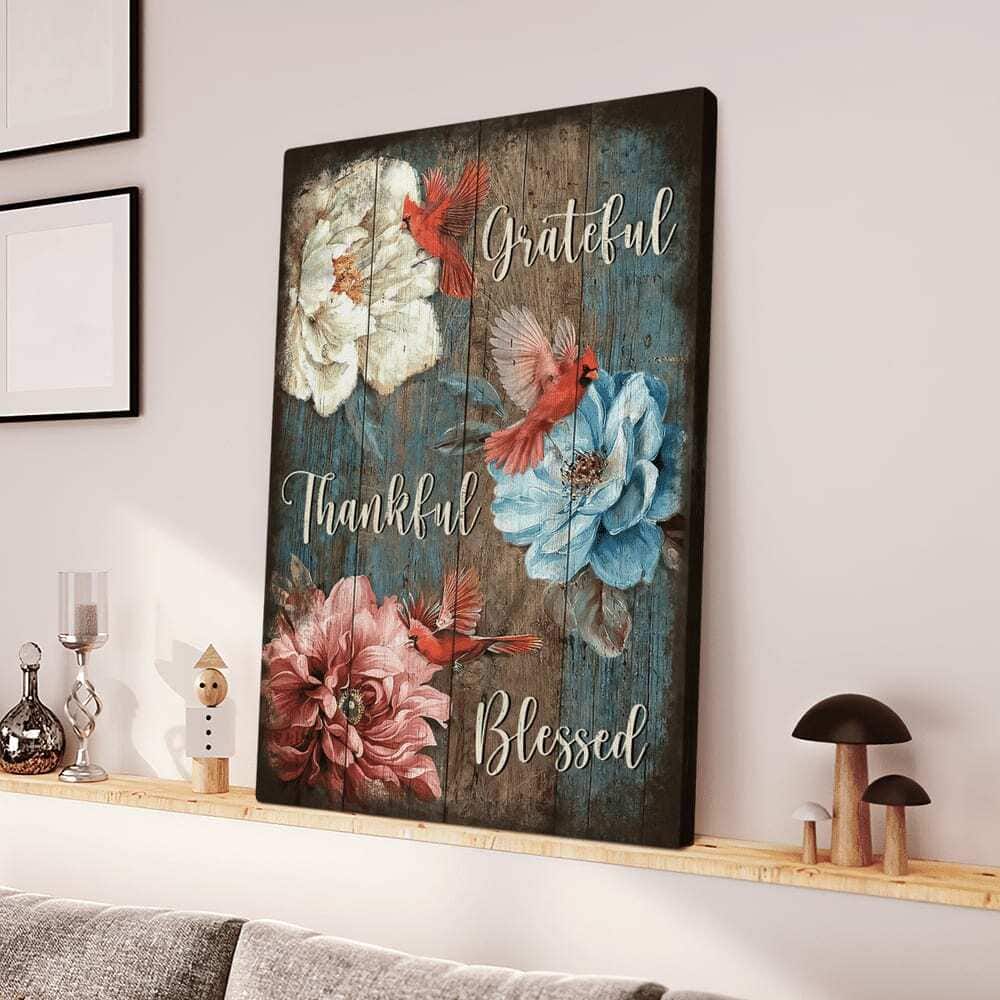 Christian Cardinal Grateful Thankful Blessed Jesus Canvas Print Christian Cardinal Grateful Thankful Blessed Jesus Canvas Print