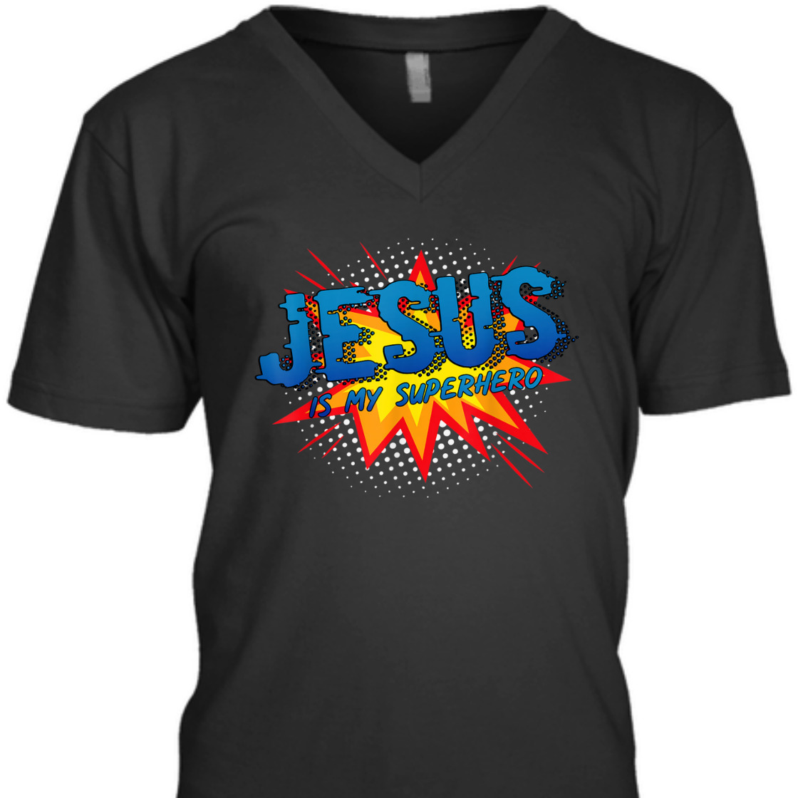 Jesus Is My Superhero Comic Style Funny Christian T-Shirt