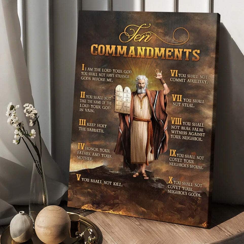 Ten Commandments Of God Canvas Print