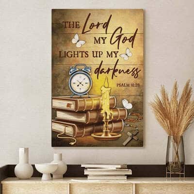 The Lord Lights Up My Darkness Jesus Canvas Print