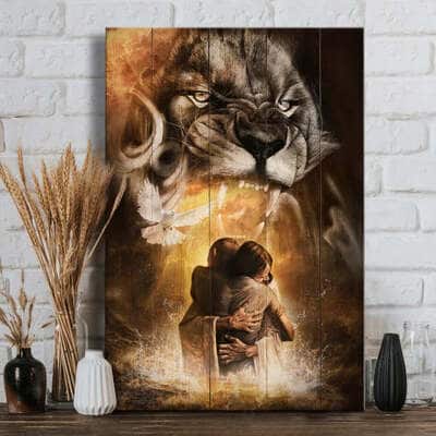 The Lion Of Judah God Save Me Canvas Print