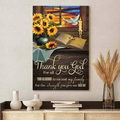 Thank You God For Your Blessings Jesus Canvas Print