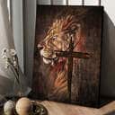 Stunning Lion Face Antique Cross Canvas Print Stunning Lion Face Antique Cross Canvas Print