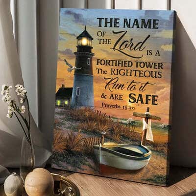 The Name Of The Lord Is A Fortified Tower Canvas Print